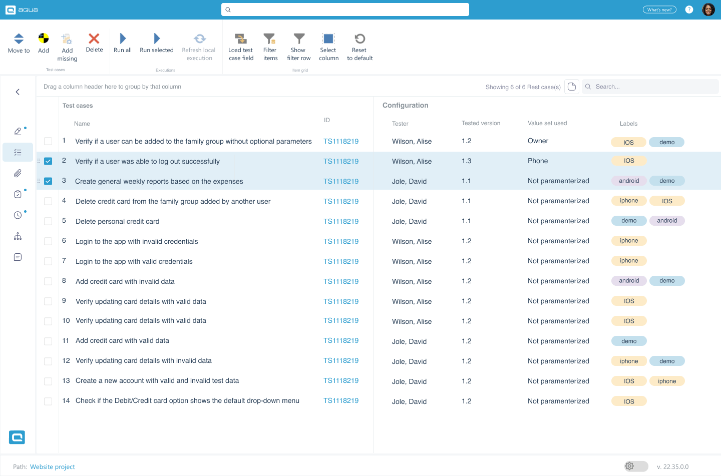 Use workflow centric test scenarios